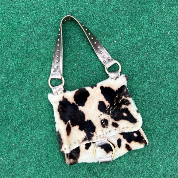 Insane leather vintage authentic Dolce & Gabbana fur purse - Picture 1 of 7